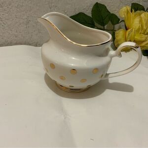 Grace s Teaware White with Large Gold Polka Dot creamer G15